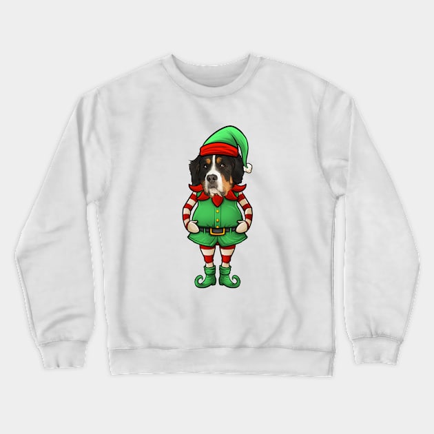 Bernese Mountain Dog Christmas Elf Crewneck Sweatshirt by whyitsme